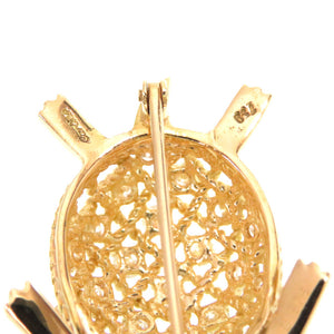 新品同様 カルティエ タートル 750YG ダイヤ/サファイア ブローチ K18YG/ダイヤモンド/サファイア ゴールド カメ 亀モチーフ アクセサリー 0832-1【中古】CARTIER レディース