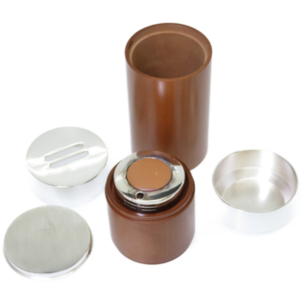 美品 エルメス ライター付 葉巻 シガレットケース 灰皿 ウッド/シルバー 0075【中古】HERMES