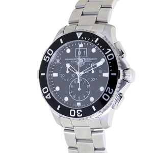 美品 タグホイヤー アクアレーサー ワンピース コラボ クロノグラフ 限定250本 CAN1012 クオーツ 腕時計 SS ブラック 黒文字盤 0063【中古】TAG HEUER ONE PIECE メンズ