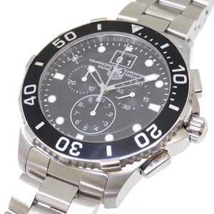 美品 タグホイヤー アクアレーサー ワンピース コラボ クロノグラフ 限定250本 CAN1012 クオーツ 腕時計 SS ブラック 黒文字盤 0063【中古】TAG HEUER ONE PIECE メンズ