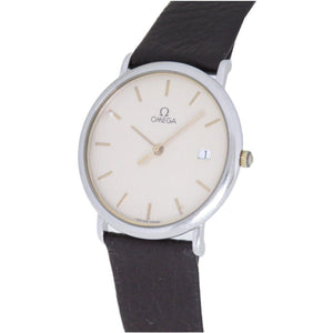 オメガ クオーツ 腕時計 タペストリー SS/レザー ゴールド 0080【中古】OMEGA メンズ