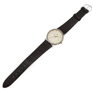 オメガ クオーツ 腕時計 タペストリー SS/レザー ゴールド 0080【中古】OMEGA メンズ