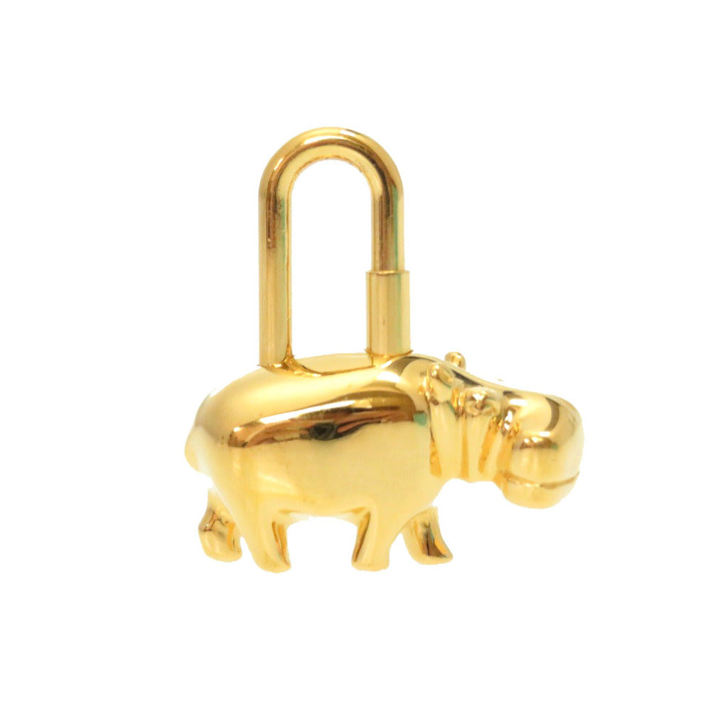 美品 エルメス ヒポポタマス カバ カデナ ゴールド ANNEE DES FLEUVES チャーム キーホルダー 0051 【中古】 HERMES