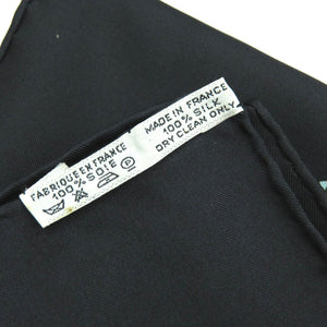 美品 エルメス カレ90 LE ROY SOLEIL 太陽王 シルク100% ブラック スカーフ 黒 0135 【中古】 HERMES