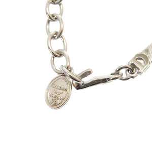 クリスチャン ディオール ロゴ チョーカー ネックレス りんご ピンク シルバー メタル 0157【中古】Christian Dior