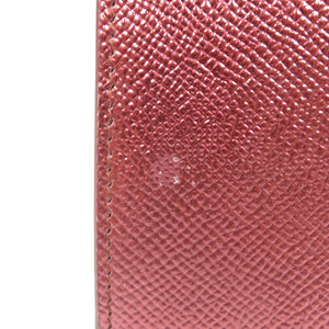 新品同様 ブルガリ レザー メタリックレッド ゴールド金具 長財布 財布 赤 0018 【中古】 BVLGARI