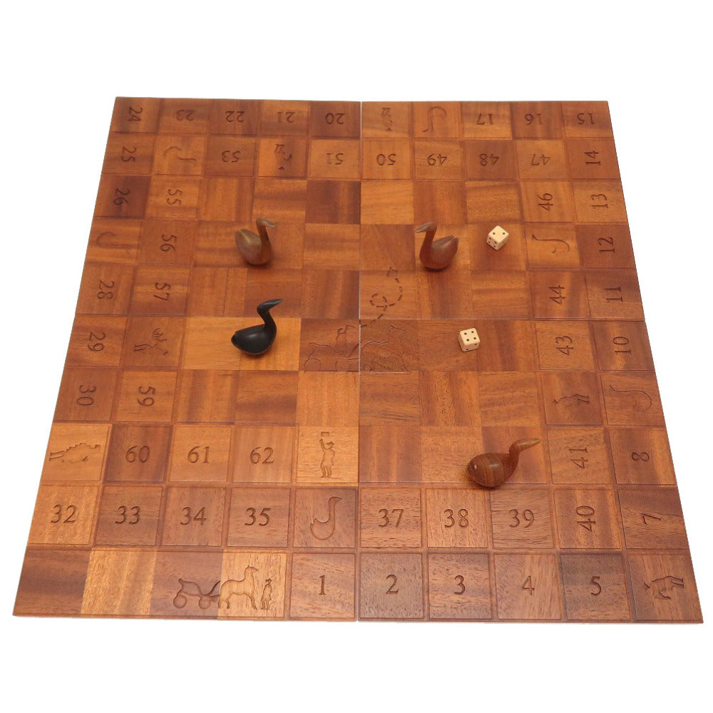 新品同様 エルメス 蛇と梯子 JEU DE L’OIE SNAKES AND LADDERS ウッド ブラウン ボードゲーム 茶 0049 【中古】 HERMES