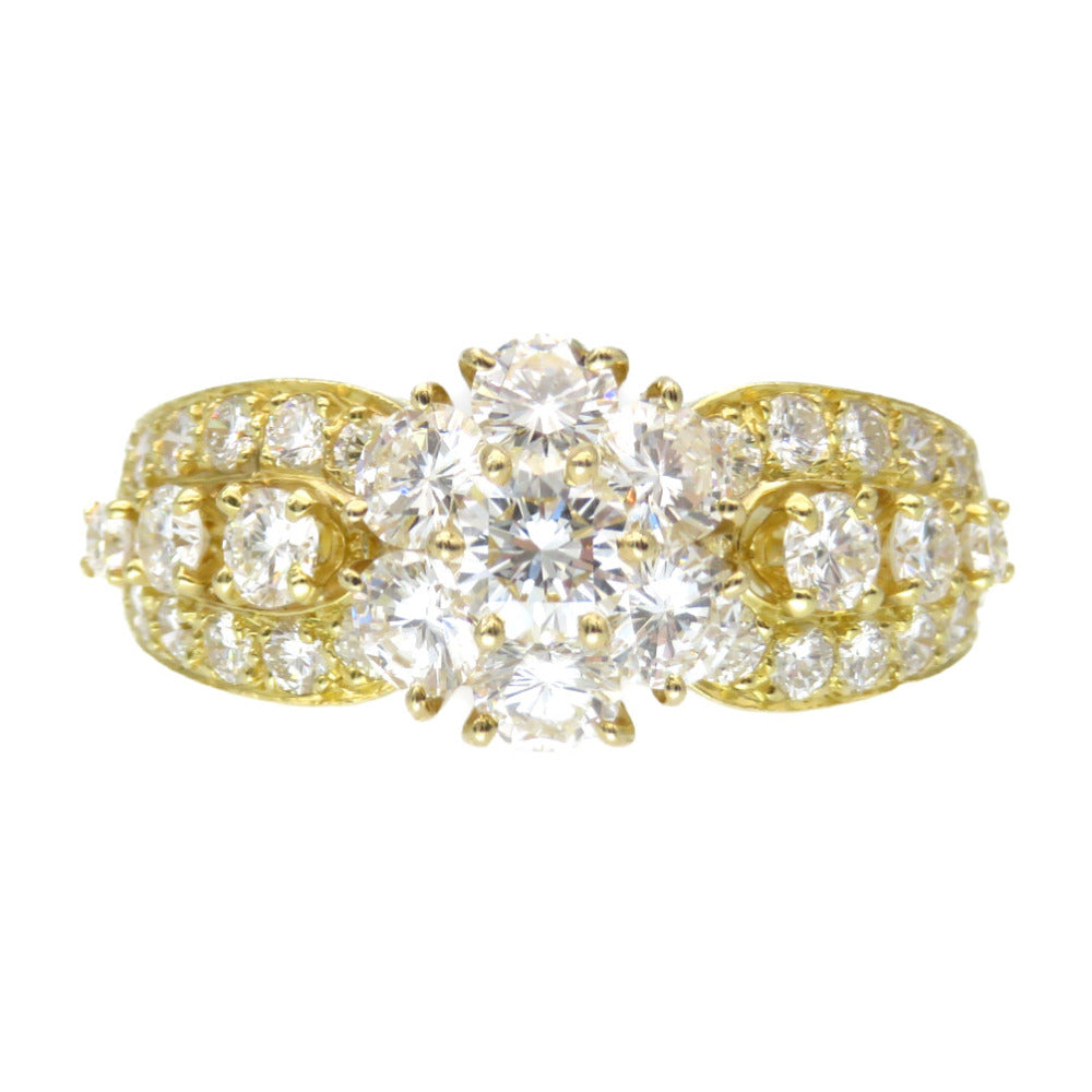 美品 ヴァンクリーフ＆アーペル スノーフレイク K18YG ダイヤ リング 指輪 D0.26ct/D1.81ct ダイヤモンド 13号 ゴールド 0151【中古】Van Cleef & Arpels