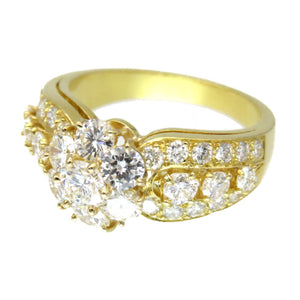 美品 ヴァンクリーフ＆アーペル スノーフレイク K18YG ダイヤ リング 指輪 D0.26ct/D1.81ct ダイヤモンド 13号 ゴールド 0151【中古】Van Cleef & Arpels