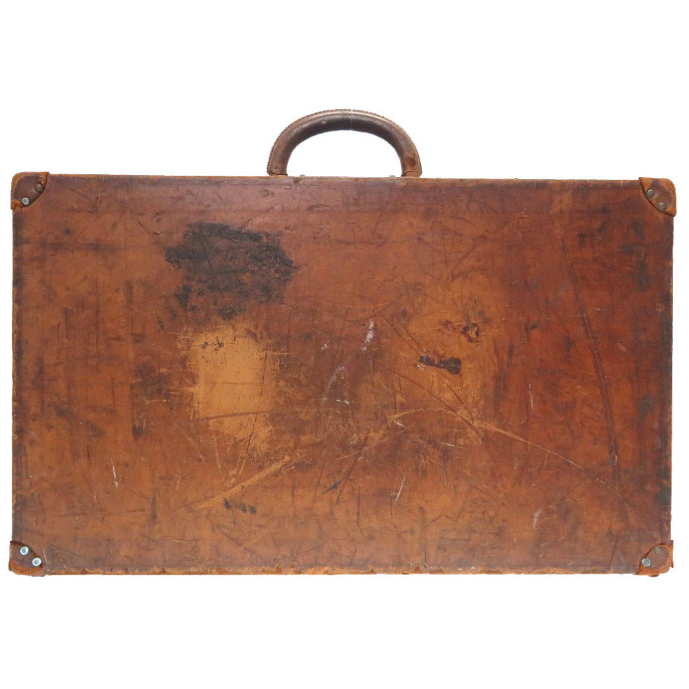 ルイ ヴィトン ヴィンテージ レザー トランク 60 ブラウン アンティーク バッグ LV 0318 【中古】 LOUIS VUITTON
