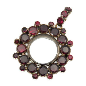 ジョージアン アンティーク 1820年頃 ガーネット ロケットペンダント トップ K9YG/ガーネット ヴィンテージ ジュエリー アクセサリー 0001【中古】Georgean レディース