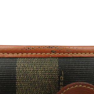 フェンディ ペカン柄 PVC ブラウン ブラック ハンドバッグ ワンショルダー バッグ 0100 【中古】 FENDI