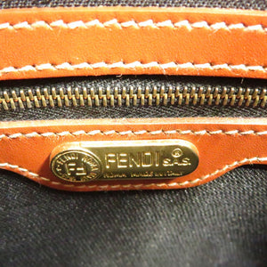 フェンディ ペカン柄 PVC ブラウン ブラック ハンドバッグ ワンショルダー バッグ 0100 【中古】 FENDI