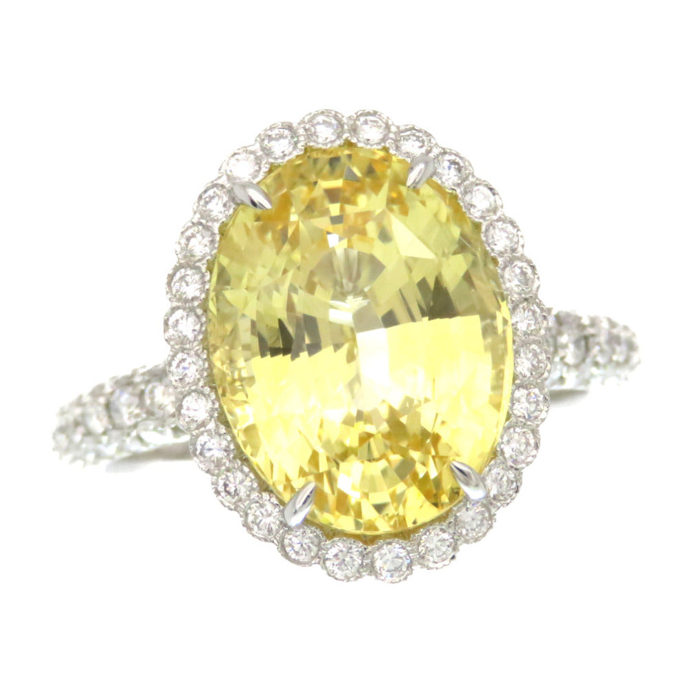 新品同様 ティファニー イエローサファイア/ダイヤモンド/Pt950 リング 指輪 12号 ジュエリー 0137【中古】TIFFANY&Co. レディース