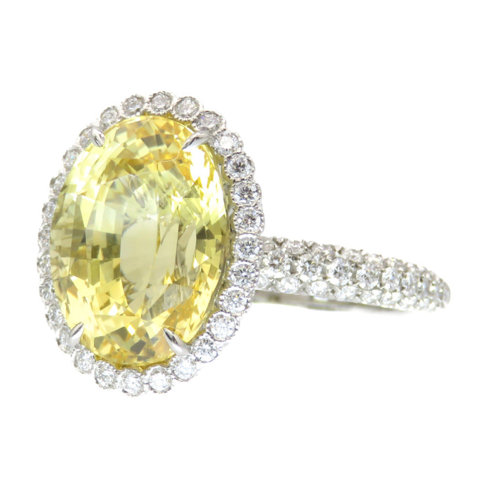 新品同様 ティファニー イエローサファイア/ダイヤモンド/Pt950 リング 指輪 12号 ジュエリー 0137【中古】TIFFANY&Co. レディース