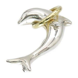 美品 ティファニー イルカ ブローチ ドルフィン K18YG/シルバー925 アクセサリー 750 ジュエリー 0139【中古】TIFFANY&Co.