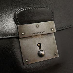 エルメス キリウス ボックスカーフ ブラック パラジウム金具 〇L刻印 クラッチバッグ バッグ 黒 0169 【中古】 HERMES メンズ