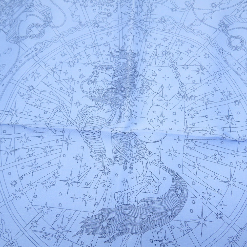 未使用 エルメス カレ45 プチカレ C'est La Fete セラフィット シルク マリン スカーフ 0201 【中古】 HERMES