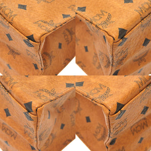 美品 エム シー エム モノグラム 柄 PVC ブラウン トートバッグ バッグ 茶 0224 【中古】 MCM