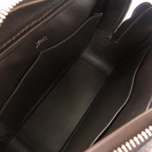 未使用 エルメス プリュム28 トロイカ シャモニー エベンヌ シルバー金具 □K刻印 ハンドバッグ バッグ 茶 0026 【中古】 HERMES ハラコ