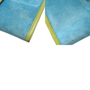 エルメス ジジェ ミニ ドブリス シェーブル アニスグリーン ターコイズ □J刻印 クラッチバッグ バッグ バイカラー 青 緑 0057 【中古】 HERMES