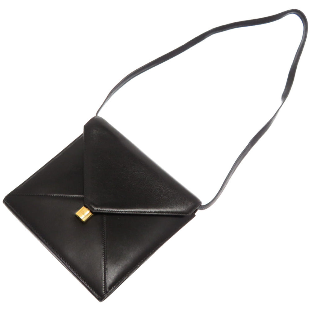 エルメス カデナ金具 カデナ金具 2WAY ボックスカーフ ショルダーバッグ クラッチバッグ ヴィンテージ ブラック ゴールド金具 0059【中古】HERMES
