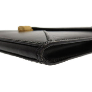 エルメス カデナ金具 カデナ金具 2WAY ボックスカーフ ショルダーバッグ クラッチバッグ ヴィンテージ ブラック ゴールド金具 0059【中古】HERMES