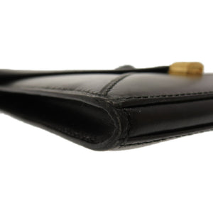 エルメス カデナ金具 カデナ金具 2WAY ボックスカーフ ショルダーバッグ クラッチバッグ ヴィンテージ ブラック ゴールド金具 0059【中古】HERMES