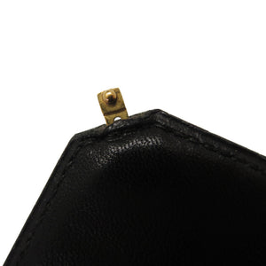 エルメス カデナ金具 カデナ金具 2WAY ボックスカーフ ショルダーバッグ クラッチバッグ ヴィンテージ ブラック ゴールド金具 0059【中古】HERMES