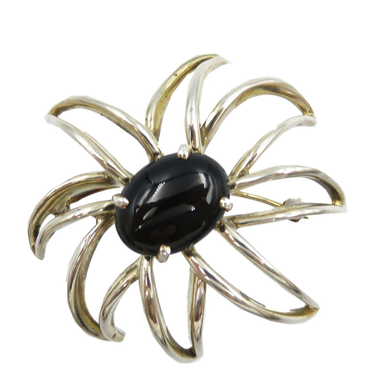 美品 ティファニー ファイヤーワークス シルバー925 オニキス シルバー ブラック ブローチ 0099【中古】TIFFANY&Co.