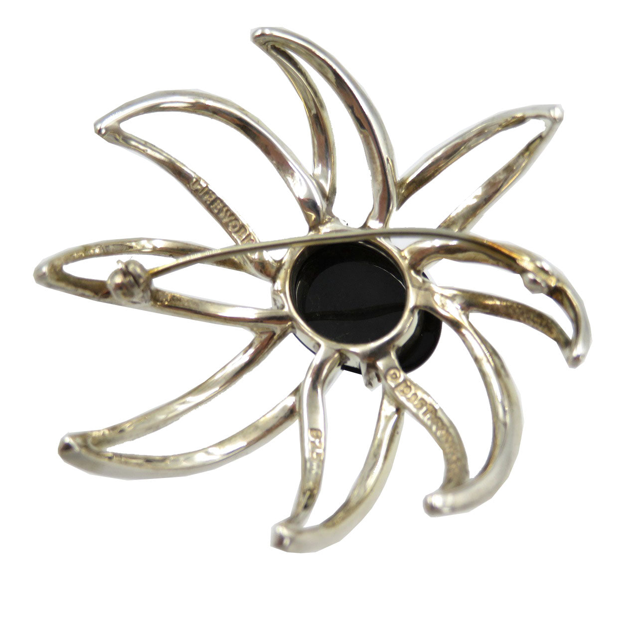 美品 ティファニー ファイヤーワークス シルバー925 オニキス シルバー ブラック ブローチ 0099【中古】TIFFANY&Co.