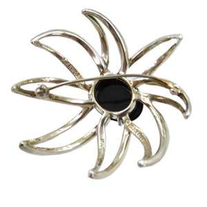 美品 ティファニー ファイヤーワークス シルバー925 オニキス シルバー ブラック ブローチ 0099【中古】TIFFANY&Co.