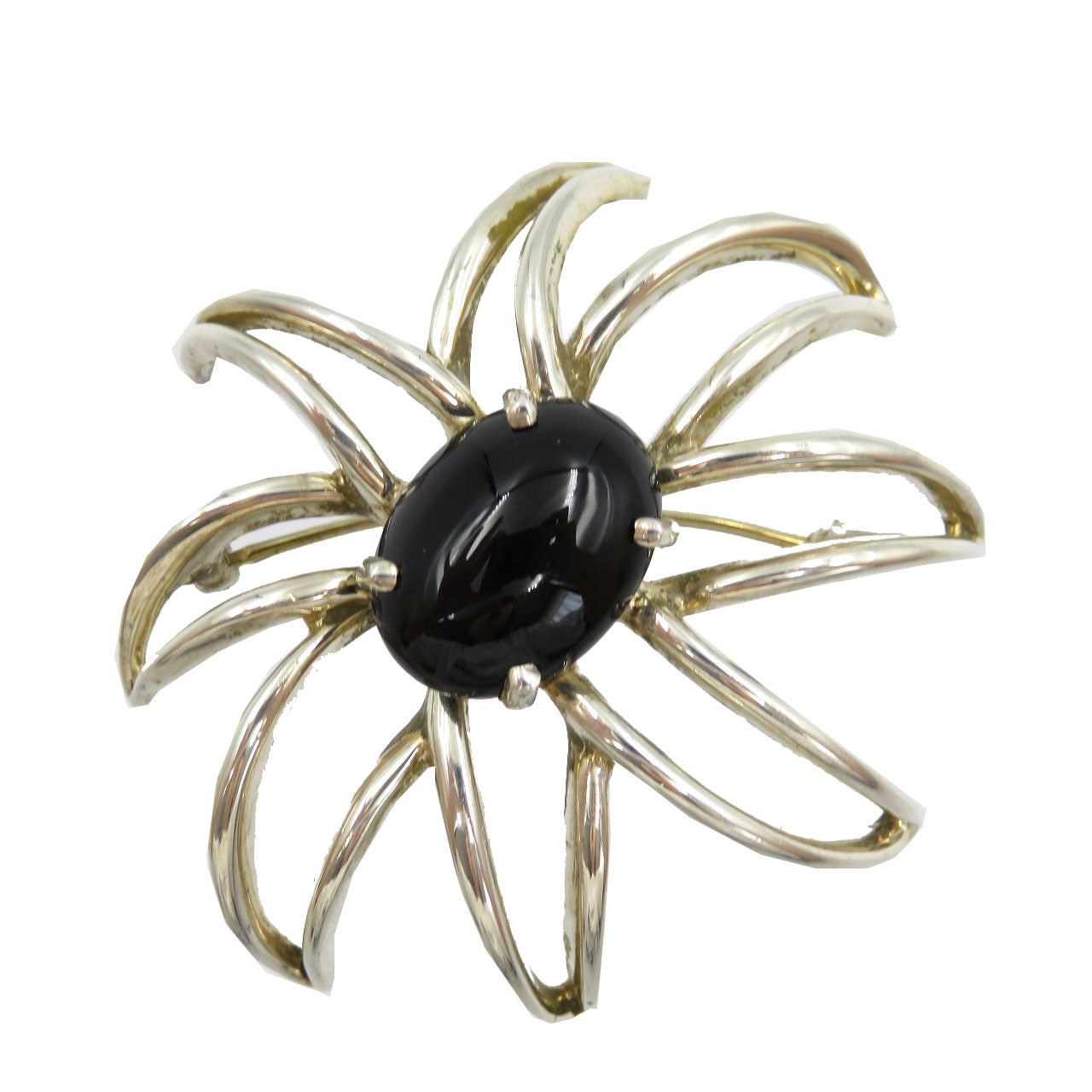 美品 ティファニー ファイヤーワークス シルバー925 オニキス シルバー ブラック ブローチ 0039【中古】TIFFANY&Co.
