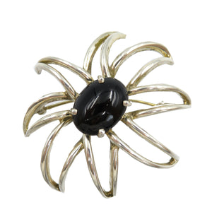 美品 ティファニー ファイヤーワークス シルバー925 オニキス シルバー ブラック ブローチ 0039【中古】TIFFANY&Co.