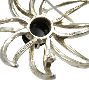 美品 ティファニー ファイヤーワークス シルバー925 オニキス シルバー ブラック ブローチ 0039【中古】TIFFANY&Co.