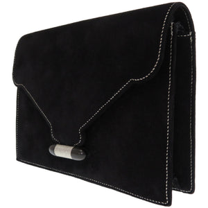 美品 エルメス ナヴェット ドブリス ブラック シルバーステッチ クラッチバッグ 〇X刻印 ヴィンテージ 0093【中古】HERMES