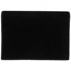 美品 エルメス ナヴェット ドブリス ブラック シルバーステッチ クラッチバッグ 〇X刻印 ヴィンテージ 0093【中古】HERMES