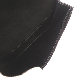 美品 エルメス ナヴェット ドブリス ブラック シルバーステッチ クラッチバッグ 〇X刻印 ヴィンテージ 0093【中古】HERMES