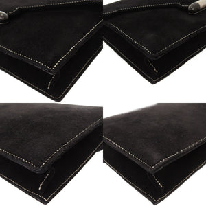 美品 エルメス ナヴェット ドブリス ブラック シルバーステッチ クラッチバッグ 〇X刻印 ヴィンテージ 0093【中古】HERMES