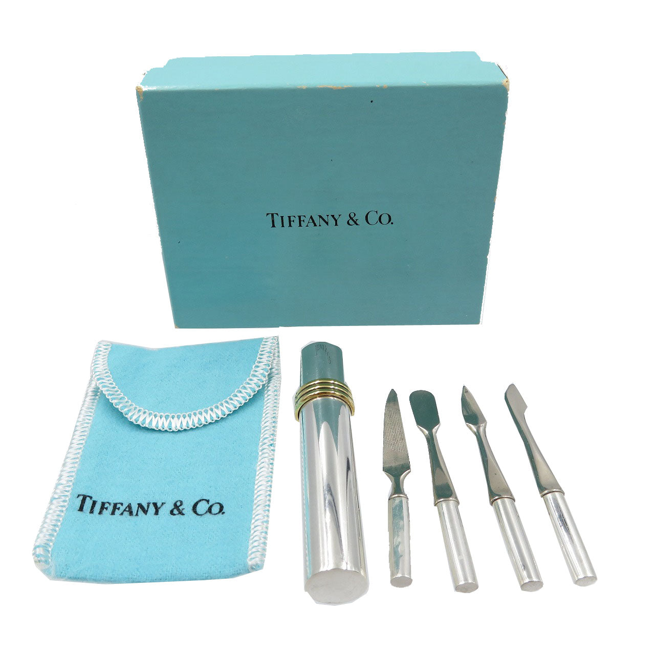 ティファニー シルバー925 ネイルケアセット 甘皮処理 爪ヤスリ シルバー ゴールド 0135【中古】TIFFANY&Co.