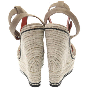 新品同様 サントーニ ウエッジソール サンダル サイズ40 スウェード グレー 0031【中古】Santoni レディース シューズ