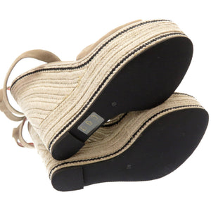 新品同様 サントーニ ウエッジソール サンダル サイズ40 スウェード グレー 0031【中古】Santoni レディース シューズ