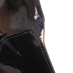 カルティエ ハッピーバースデー パテントレザー ブラック ネイビ―ステッチ ハンドバッグ バッグ 黒 0035 【中古】 CARTIER