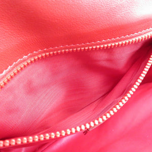 美品 セリーヌ ヴィンテージ レザー ゴールド金具 レッド 赤 チェーン ショルダーバッグ 0132【中古】CELINE