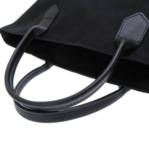 新品同様 エルベシャプリエ 舟型トートM 1407C コーデュラナイロン レザー ブラック 黒 ハンドバッグ 0145【中古】Herve Chapelier