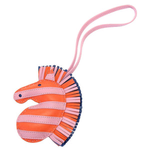 未使用 エルメス ジージーサバンナ Z刻印(2021年製) アニューミロ キーホルダー バッグチャーム オレンジポピー モーヴシルベスト ブルーフランス 0084【中古】HERMES