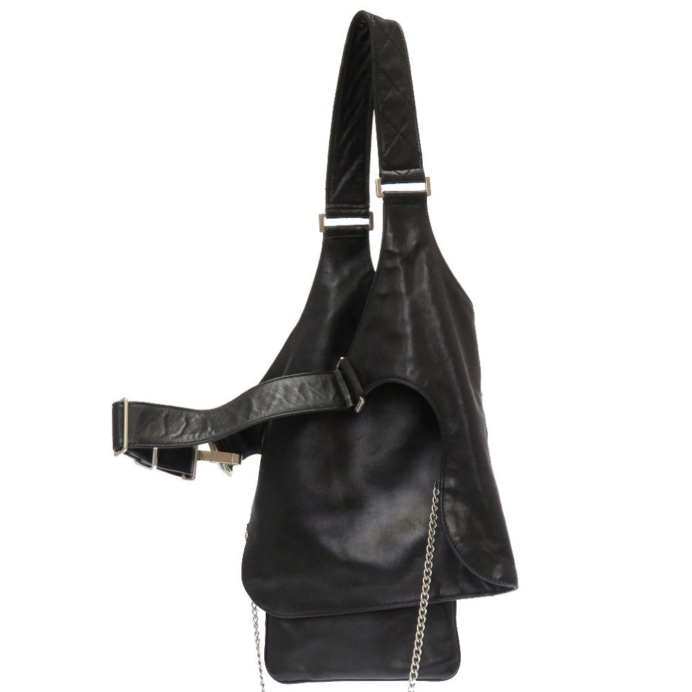 美品 シャネル ジャケットバッグ ラムスキン ブラック マトラッセ 8番台 ココマーク ボディバッグ 0031 【中古】 CHANEL