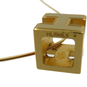 エルメス カージュドアッシュ Hキューブ メタル オレンジ ゴールド ネックレス 0112【中古】HERMES
