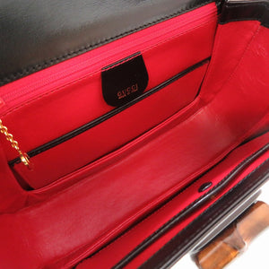 新品同様 グッチ バンブー ブラック 000 46 0633 ハンドバッグ バッグ 黒 0091 【中古】 GUCCI