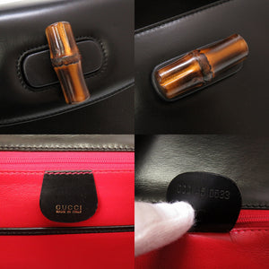 新品同様 グッチ バンブー ブラック 000 46 0633 ハンドバッグ バッグ 黒 0091 【中古】 GUCCI